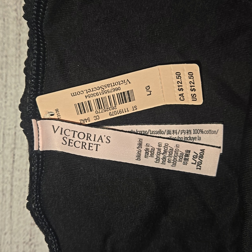 Victoria's Secret Bikini Panties Set Black/Pink Size L NWT - Picture 8 of 9